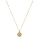 Conjunto Fane's Pedras Naturais Drusa Ouro Metal Dourado PP