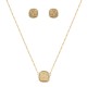 Conjunto Fane's Pedras Naturais Drusa Ouro Metal Dourado M