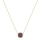 Conjunto Fane's Pedras Naturais Drusa Ametista Metal Dourado M