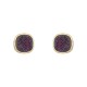 Conjunto Fane's Pedras Naturais Drusa Ametista Metal Dourado M
