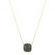 Conjunto Fane's Pedras Naturais Drusa Negra Metal Dourado M