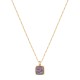 Conjunto Fane's Pedras Naturais Drusa Ametista Metal Dourado P