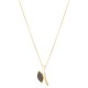 Conjunto Fane's Pedras Naturais Drusa Negra Metal Dourado M