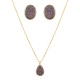 Conjunto Fane's Pedras Naturais Drusa Ametista Metal Dourado M