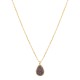 Conjunto Fane's Pedras Naturais Drusa Ametista Metal Dourado M