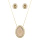 Conjunto Fane's Pedras Naturais Fumê Zircônia Dourado