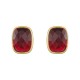 Conjunto Fane's Pedras Naturais Rubi Metal Dourado