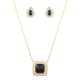 Conjunto Fane's Pedras Naturais Onix Zircônia Dourado