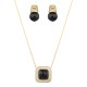 Conjunto Fane's Pedras Naturais Onix Zircônia Dourado