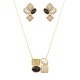 Conjunto Fane's Pedras Naturais Pérolas Zircônia Dourado