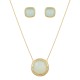 Conjunto Fane's Pedras Naturais Àgata Zircônia Dourado