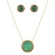 Conjunto Fane's Pedras Naturais Àgata Zirconia Dourado
