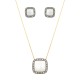 Conjunto Fane's Pedras Naturais Àgata Zirconia Dourado