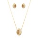 Conjunto Fane's Pedras Naturais Cristais Zircônia Dourado