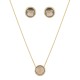 Conjunto Fane's Pedras Naturais Cristais Fumê Dourado