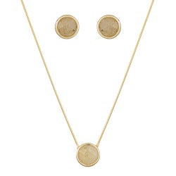 Conjunto Fane's Pedras Naturais Quartzo Rutilado Dourado