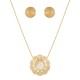 Conjunto Fane's Pedras Naturais Quartzo Zircônia Dourado