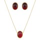 Conjunto Fane's Pedras Naturais Cristais Dourado