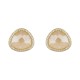 Conjunto Fane's Pedras Naturais Cristal Zircônia Metal Dourado