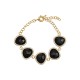 Conjunto Fane's Pedras Naturais Cristal Zircônia Metal Dourado