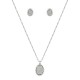 Conjunto Fane's Pedras Naturais Drusa Platina Metal Prata P