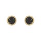 Conjunto Fane's Pedras Naturais Drusa Negra Metal Dourado P