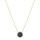 Conjunto Fane's Pedras Naturais Drusa Negra Metal Dourado P