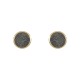Conjunto Fane's Pedras Naturais Drusa Negra Metal Dourado M