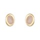 Conjunto Fane's Pedras Naturais Drusa Branca Metal Dourado M