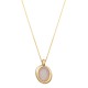 Conjunto Fane's Pedras Naturais Drusa Branca Metal Dourado M