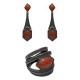 Conjunto Fane's Pedras Naturais Àgata Zircônia Metal Preto