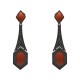 Conjunto Fane's Pedras Naturais Àgata Zircônia Metal Preto