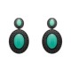Conjunto Fane's Pedras Naturais Àgata Zircônias Metal Preto