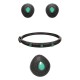 Conjunto Fane's Pedras Naturais Àgata Zircônias Metal Preto
