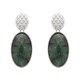 Conjunto Fane's Pedras Naturais Jaspe Zircônias Metal Prata