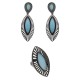 Conjunto Fane's Pedras Naturais Quartzo Azul Metal Grafite