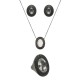 Conjunto Fane's Pedras Naturais Cristais Zircônia Metal Preto