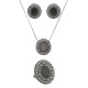 Conjunto Fane's Pedras Naturais Drusa Pérolas Metal Preto
