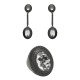 Conjunto Fane's Pedras Naturais Cristais Zircônias Metal Preto