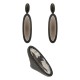 Conjunto Fane's Pedras Naturais Cristais Zircônias Metal Preto