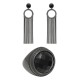 Conjunto Fane's Pedras Naturais Zircônias Franjas Metal Preto
