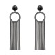 Conjunto Fane's Pedras Naturais Zircônias Franjas Metal Preto