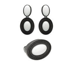 Conjunto Fane's Pedras Naturais Dolomita Zircônias Preto
