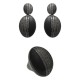 Conjunto Fane's Pedras Naturais Zircônias Metal Preto