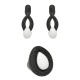 Conjunto Fane's Pedras Naturais Dolomita Zircônias Metal Preto