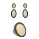 Conjunto Fane's Pedras Naturais Cristais Zircônias Metal Preto