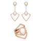 Conjunto Fane's Pedras Naturais Dolomita Zircônias Metal Rose