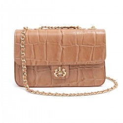Bolsa Isla Anne Jumbo Couro Natural Caiman Argila