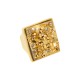 Anel Fane's Pedras Naturais Drusa Ouro Metal Ouro