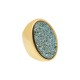 Anel Fane's Pedras Naturais Drusa Cianita Verde Metal Dourado